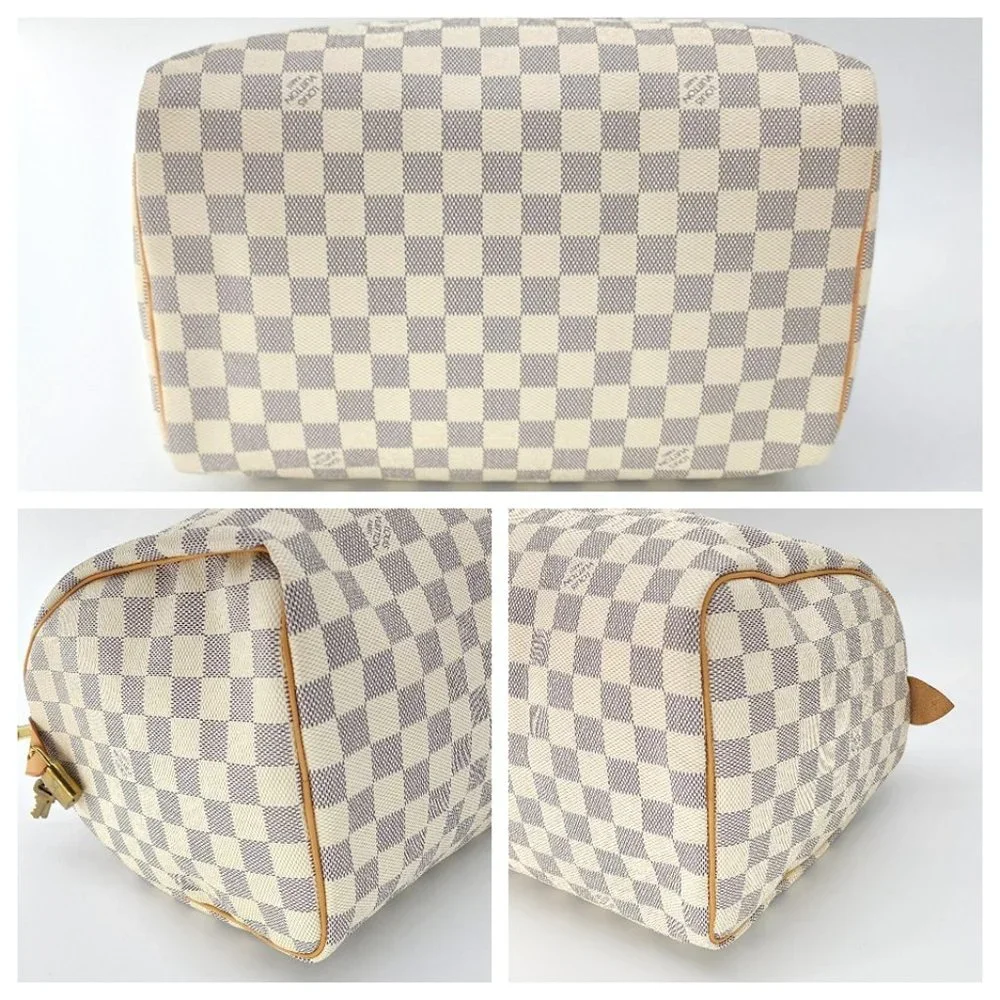 Louis Vuitton Speedy 30 Damier Azur Canvas Tote | Super Mint Condition - Picture 7 of 9